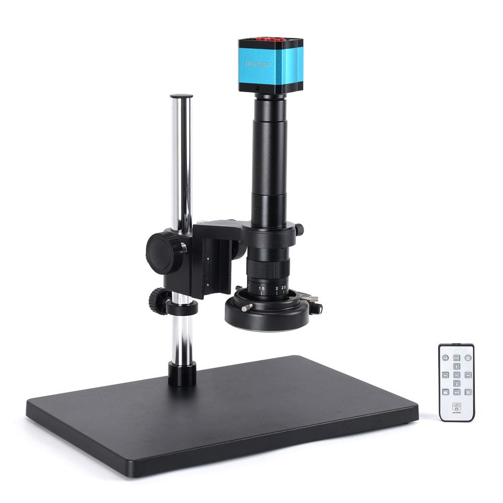 16MP HDMI Microscope Camera Kit for Industry Lab PCB USB Output TF Card Video Recorder +300X C-Mount Lens + Big Stereo Stand +144 LED Light
