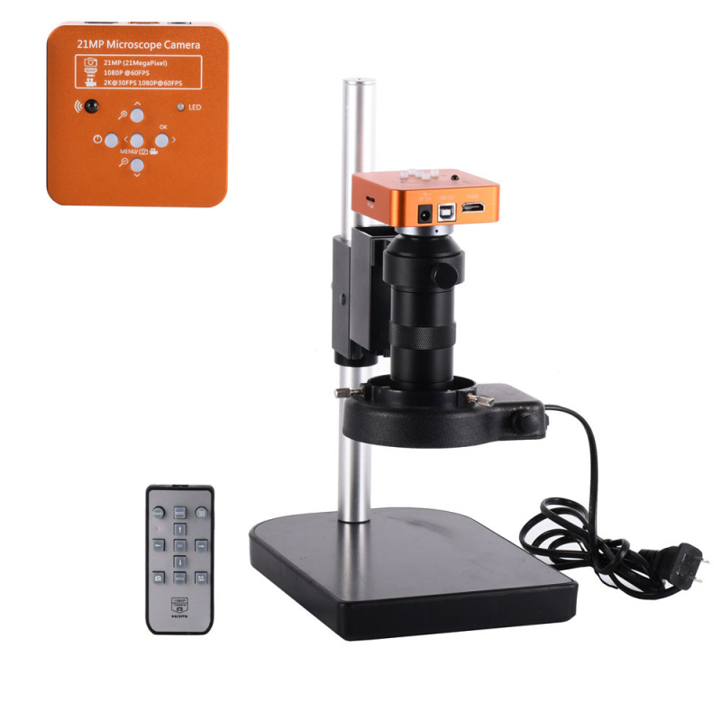 21MP 1080P 60FPS 2K Full HD HDMI USB Electronic Industry Microscope Camera Digital Magnifier for PCB Repair Examine Gems