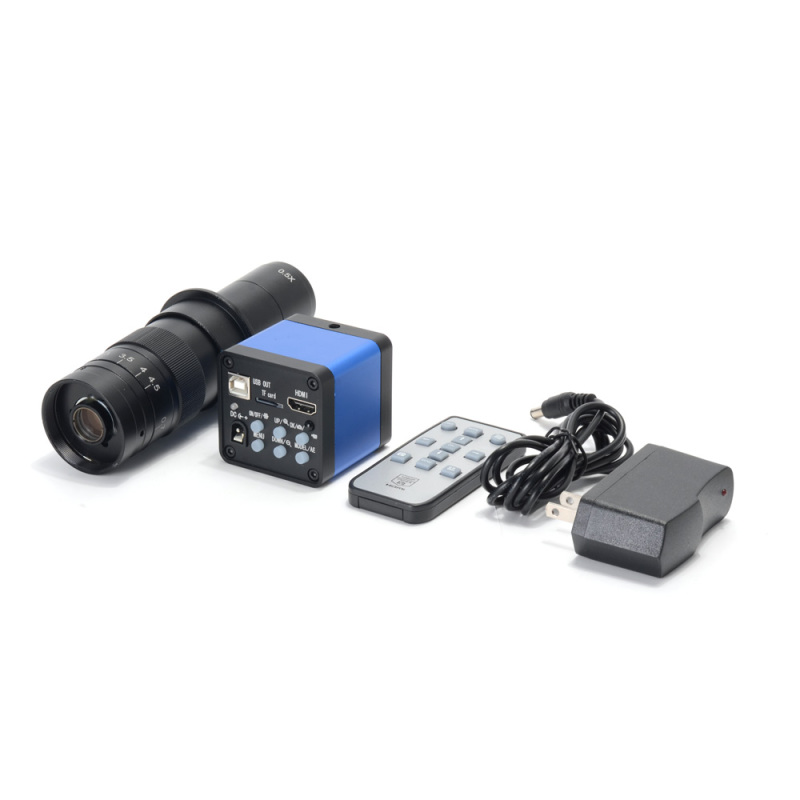 16MP Full HD 1080P 60FPS HDMI USB HD Output Industry C-Mount Microscope Video Camera Remote Control +180X Zoom C-Mount Lens