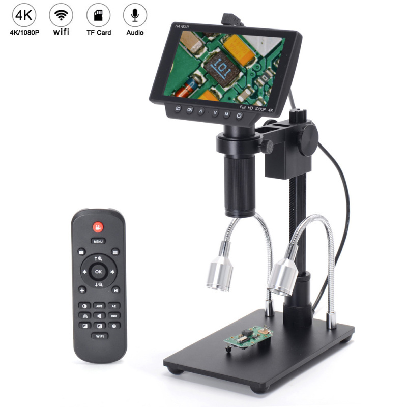 5.1 inch Screen 16MP 4K 1080P 60FPS HDMI USB & WIFI Digital Microscope Camera 150X C-mount Lens with IMX SONY Sensor 1070