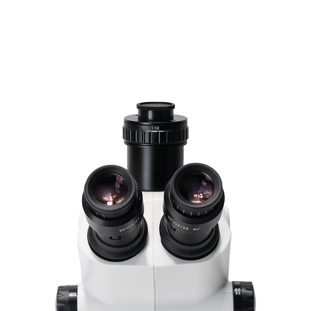 optional 6.5-65x Trinocular Stereo Microscope Continuous Zoom Metal Stand set Working Distance 110mm,for for PCB Analyse Repair