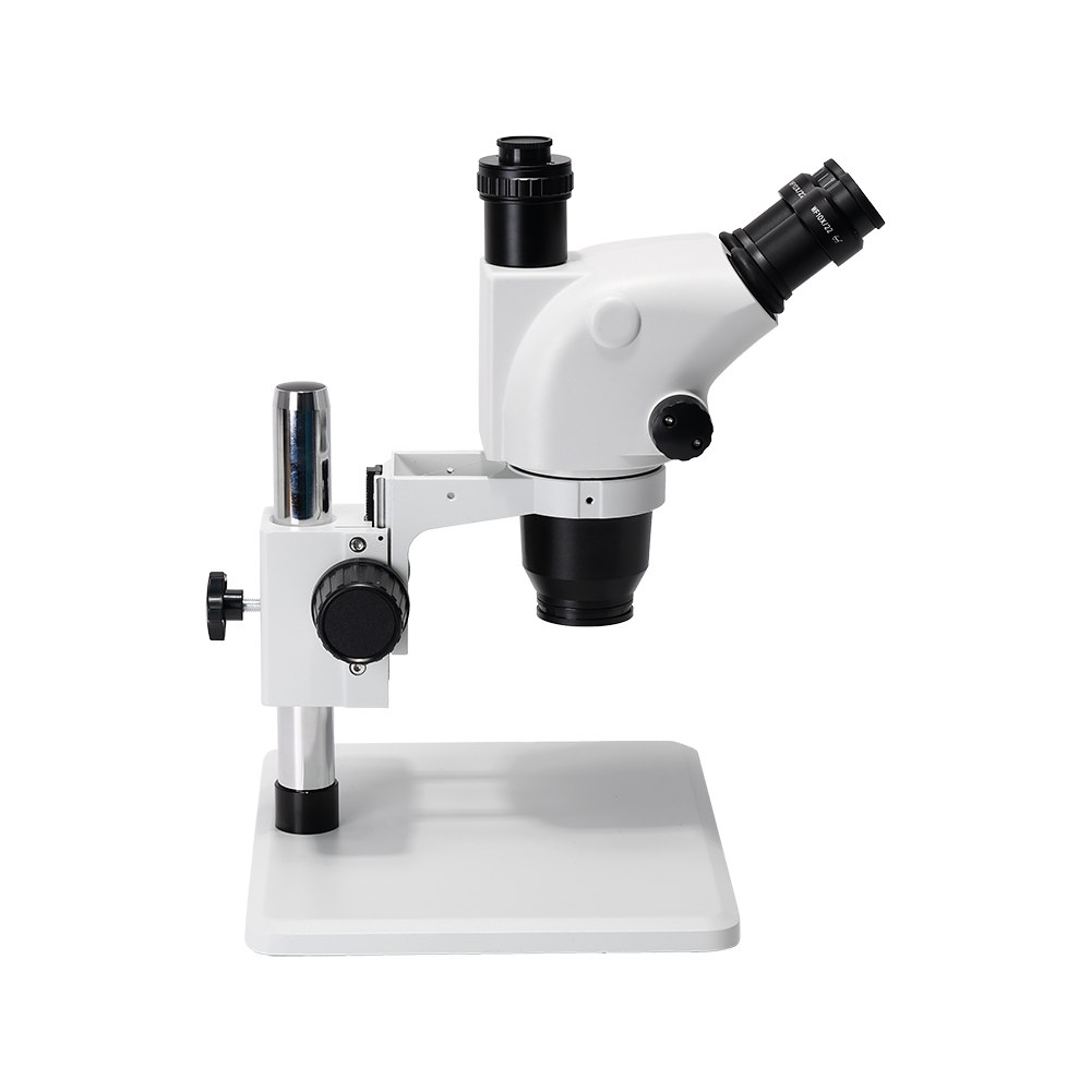 optional 6.5-65x Trinocular Stereo Microscope Continuous Zoom Metal Stand set Working Distance 110mm,for for PCB Analyse Repair