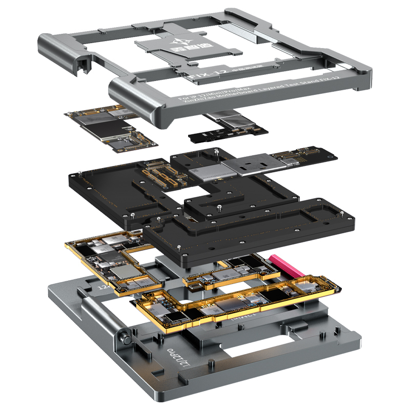 4 In 1 Motherboard Layered Test Fixture for iPhone 12/12Pro/12Pro Max/12 Mini Logic Board Diagnostic Tester Frame