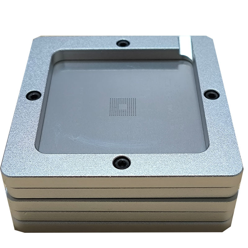 LPC3130FET180 BGA Reballing Kit IC Chip Reballing Station Rework Machine Accessory Silver Platform Template Holder Fixture Jig Kit Set
