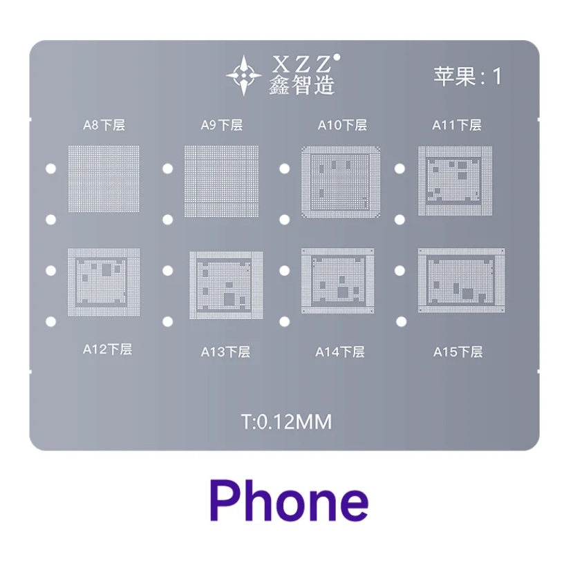 L23-CPU Reballing Stencil Kit For iPhone A8-A16 Android Lower Steel Mesh Universal Magnetic Base BGA Tin Planting Table