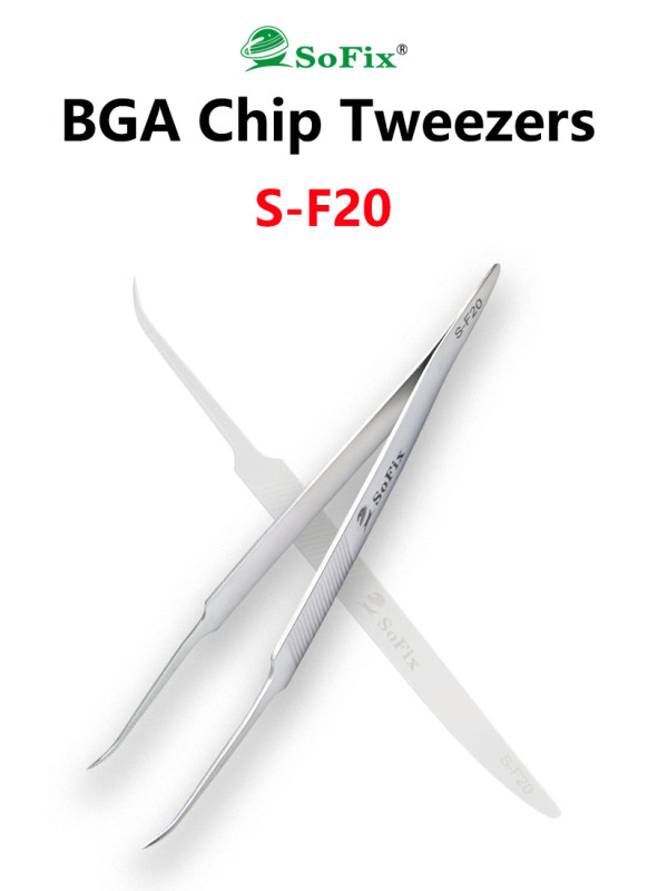 BGA Chip Tweezers hot seller stainless steel tool set straight curved picking up tweezers