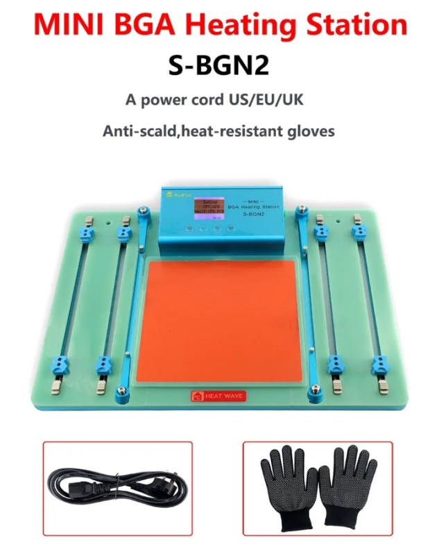 SoFix S-BGN2 Mini BGA Heating Station For Laptop Macbook Pro Motherboard Heating Soldering T2 Chip Glue Removal Fix Repair Tool