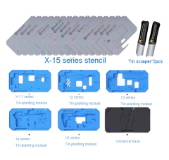 Ipone X-15proMax series stencil +2pcs tin scraper+X-11/12/13/14/15 series tin-planting module