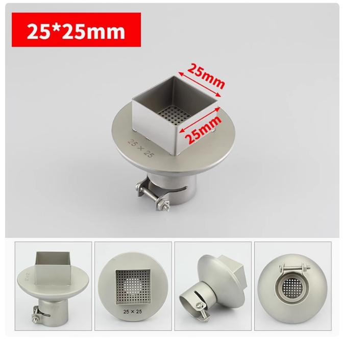 Hot Air Gun Square Nozzles 15-45mm BGA Soldering Station Rework Stations Universal BGA Titanium Alloy Nozzle Welding Accessories