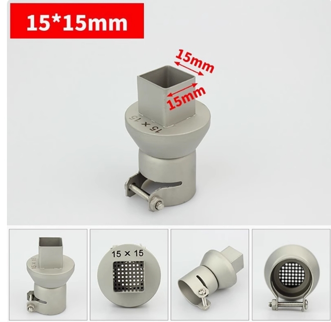 Hot Air Gun Square Nozzles 15-45mm BGA Soldering Station Rework Stations Universal BGA Titanium Alloy Nozzle Welding Accessories