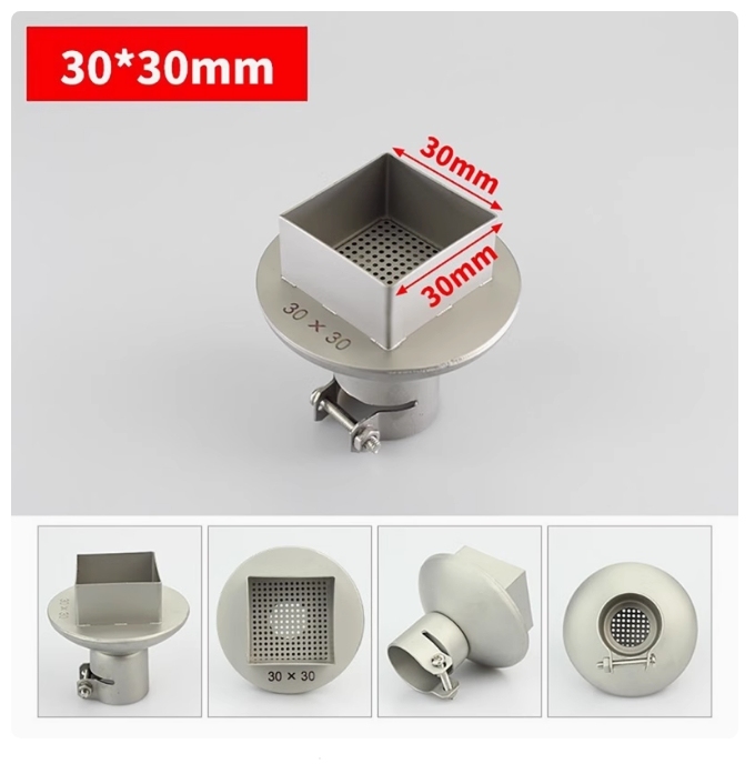 Hot Air Gun Square Nozzles 15-45mm BGA Soldering Station Rework Stations Universal BGA Titanium Alloy Nozzle Welding Accessories