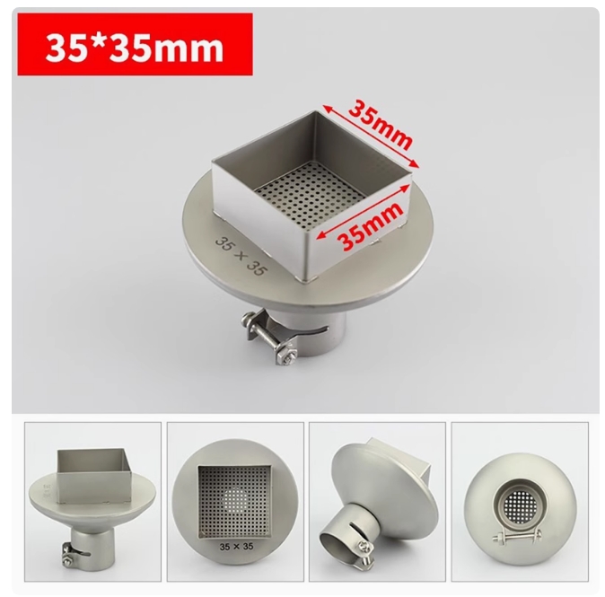 Hot Air Gun Square Nozzles 15-45mm BGA Soldering Station Rework Stations Universal BGA Titanium Alloy Nozzle Welding Accessories