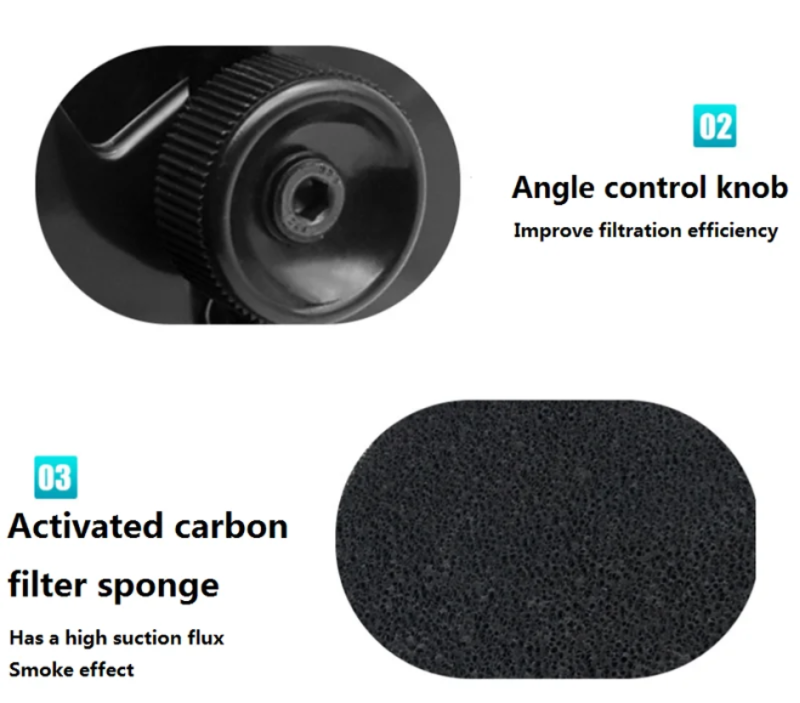 493 16W Solder Iron Smoke Absorber ESD Fume Extractor Smoking Instrument Activated Carbon Filter Sponge Industrial