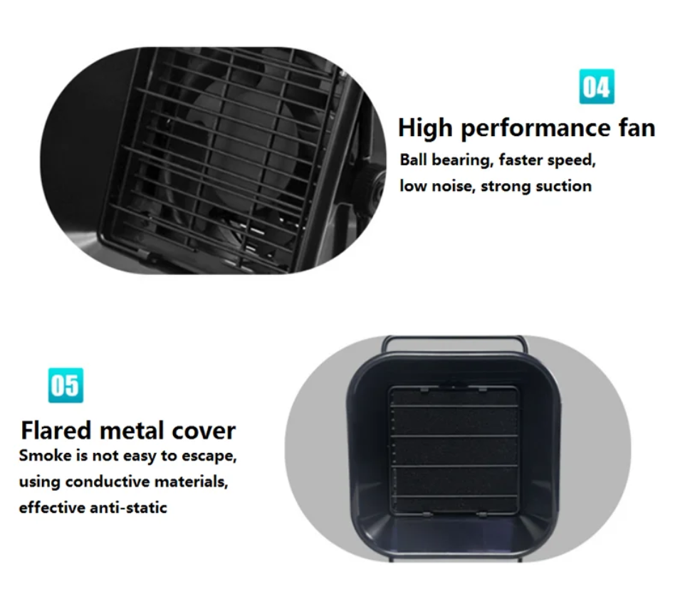 493 16W Solder Iron Smoke Absorber ESD Fume Extractor Smoking Instrument Activated Carbon Filter Sponge Industrial