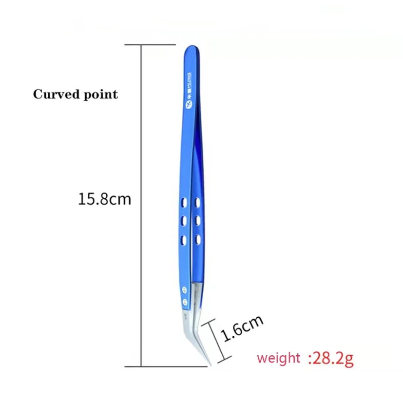 MiJing Anti-static Ceramic tweezers Stainless Steel Ultra Fine Tweezers Flying Wires Maintenance tool For IC motherboard repair
