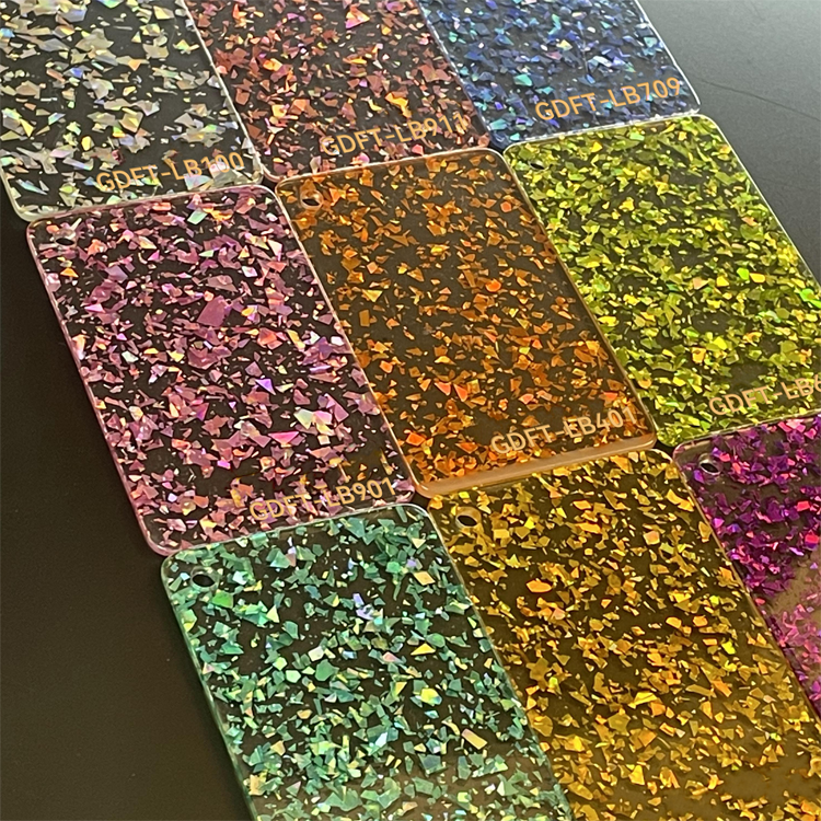 1/8" Glitter Cast Acrylic Sheets GDFT-LB709