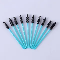 50個入りまつげエクステブラシ｜スパイラルアイブロウブラシ｜使い捨てカラークリスタルロッドまつげブラシ｜美容まつげブラシ｜卸売