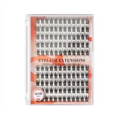 純粋な野生小悪魔つけまつげ｜毎日デート用｜女性向け大ボリューム｜厚いシングルクラスターまつげ｜初心者向け細い幹