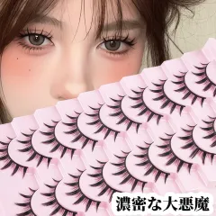 硬い茎のつけまつげ｜ママセンチメンタル漫画風小悪魔スタイル｜10組セット｜サポート力のある硬い茎でしっかりフィット