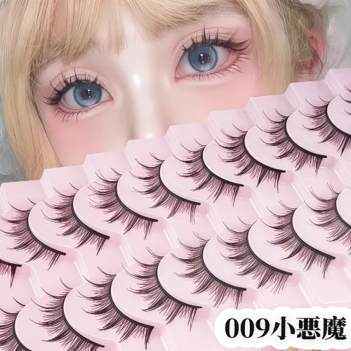 硬い茎のつけまつげ｜ママセンチメンタル漫画風小悪魔スタイル｜10組セット｜サポート力のある硬い茎でしっかりフィット