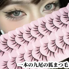 硬い茎のつけまつげ｜ママセンチメンタル漫画風小悪魔スタイル｜10組セット｜サポート力のある硬い茎でしっかりフィット