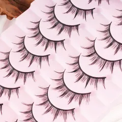 硬い茎のつけまつげ｜ママセンチメンタル漫画風小悪魔スタイル｜10組セット｜サポート力のある硬い茎でしっかりフィット