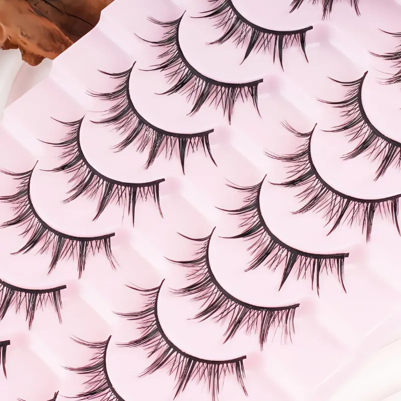 硬い茎のつけまつげ｜ママセンチメンタル漫画風小悪魔スタイル｜10組セット｜サポート力のある硬い茎でしっかりフィット