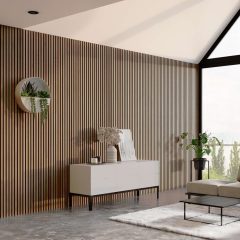 Rustic Brown Oak Slat Panel