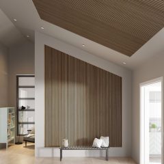 Rustic Brown Oak Slat Panel