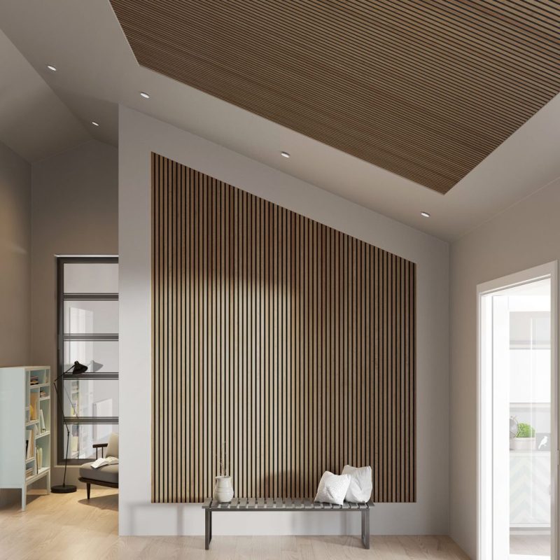Rustic Brown Oak Slat Panel