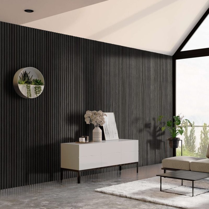 Black Ash Slat Panel