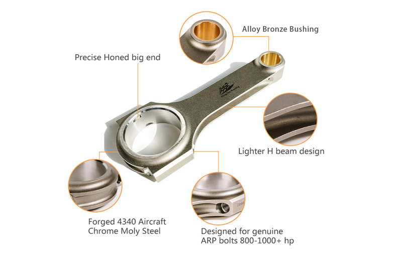 KingTec Racing engine internals custom 4340 steel con rod piston factory forged pistons connecting rod price