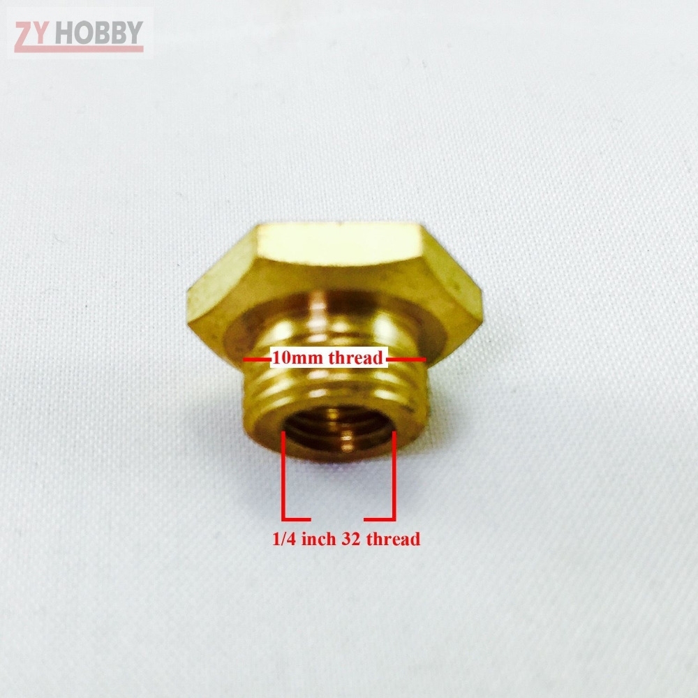 RCEXL CM-6 10mm to 1/4-32 Spark Plug Bushing Adapter Copper Conversion