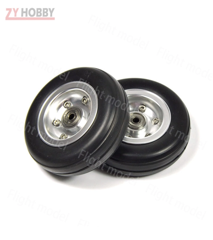 1pc 3.5inch Rubber Wheel Aluminum Hub with Wheel Adapter Rubber Tire For Model Aircraft RC Airplane