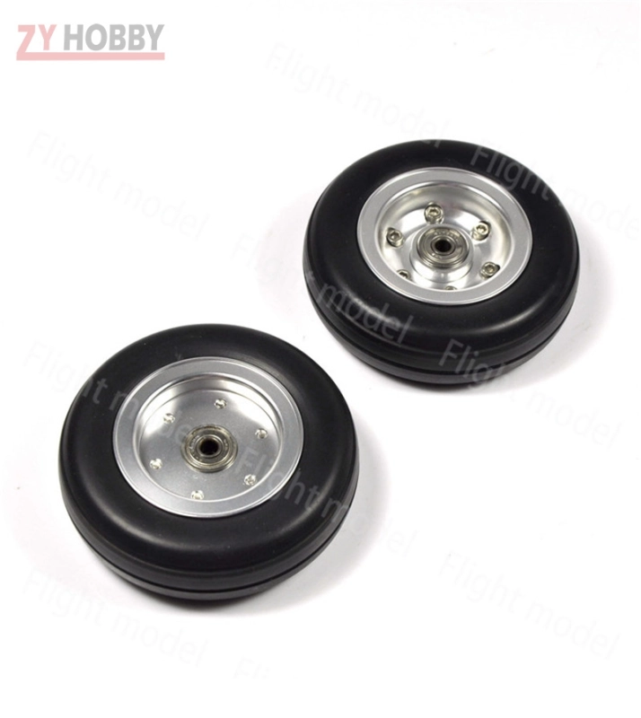 1pc 3.5inch Rubber Wheel Aluminum Hub with Wheel Adapter Rubber Tire For Model Aircraft RC Airplane