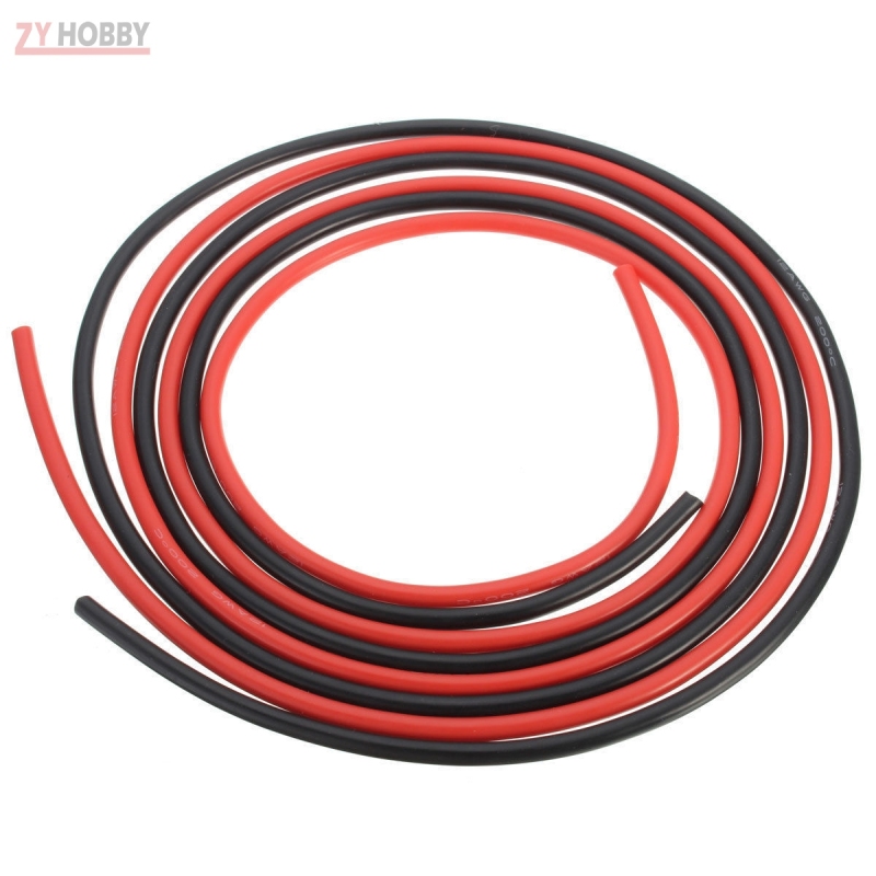 14AWG Silicone Wire Flexible Stranded Copper Cables - (1m red 1m Black)