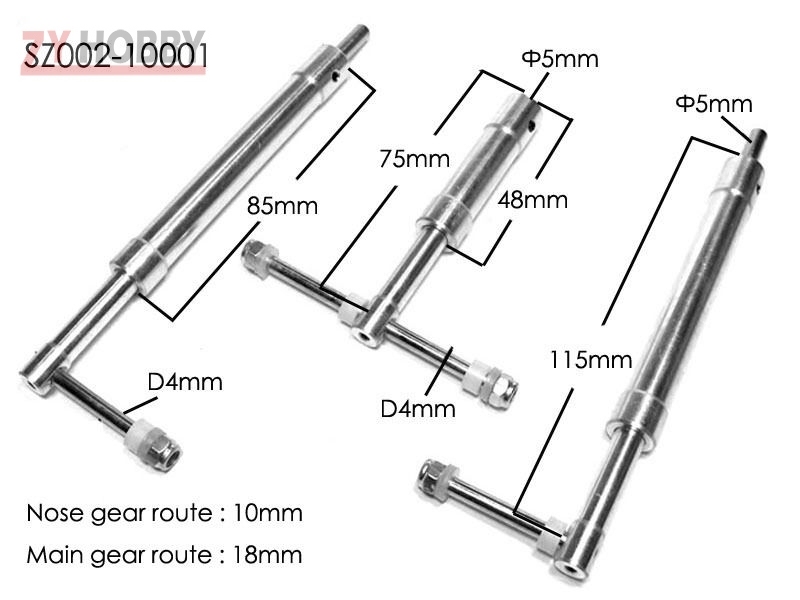 Anti Vibration Landing Gears For Class 40-60 Airplane Shock Absorbing kit