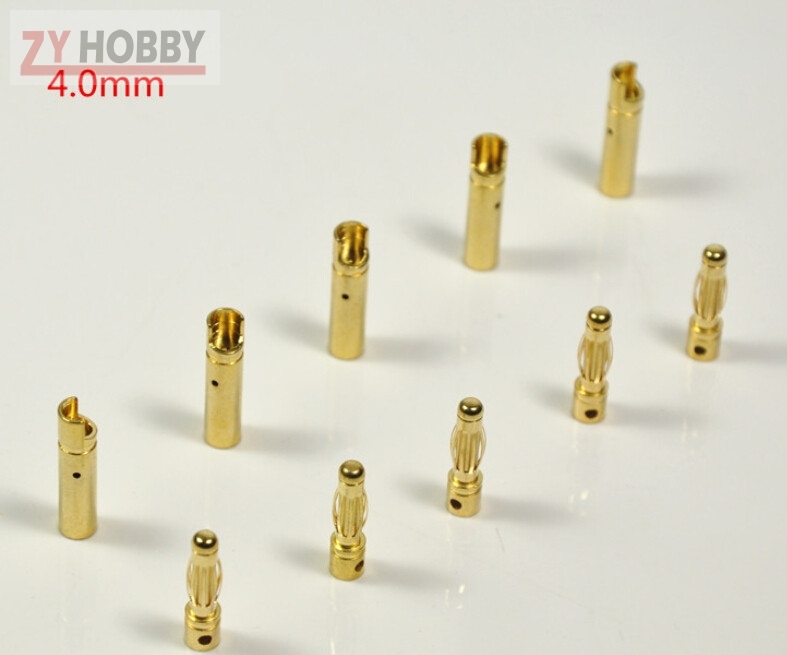 10 Pairs Gold Plated Male and Female Bullet Connector (2mm~8mm)