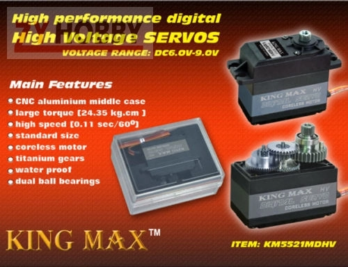 KINGMAX KM5521MD Digital Servo,metal gears standard servo 40.5X20.2X44.2mm