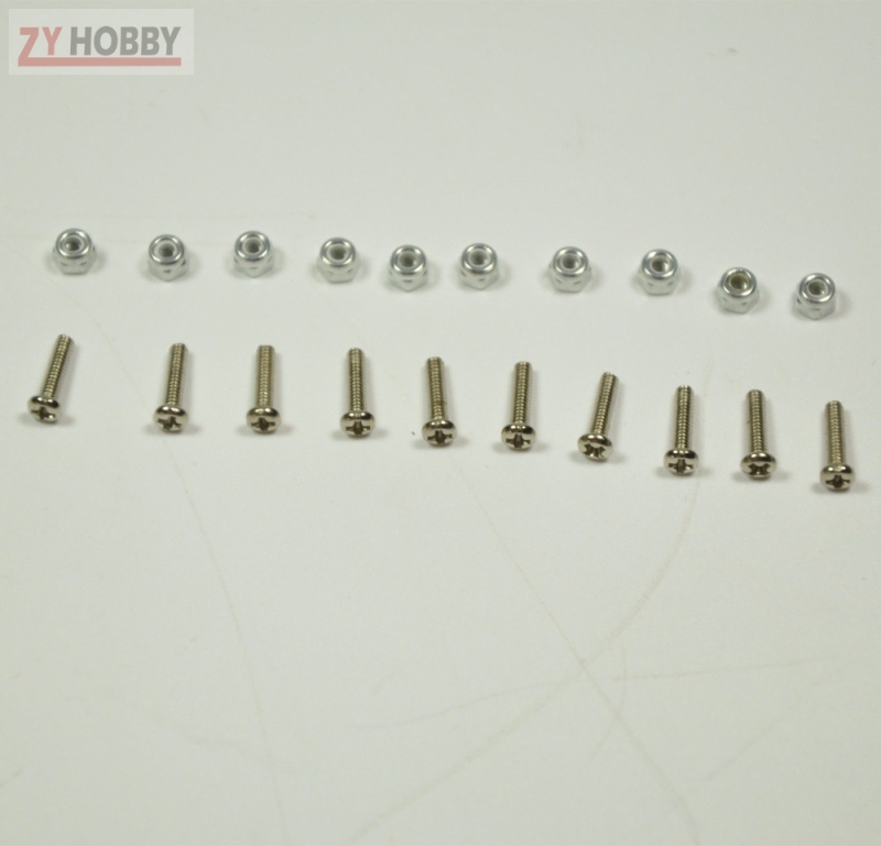10pcs 2x8 mm Screw with Nuts airplane RC accessories kits