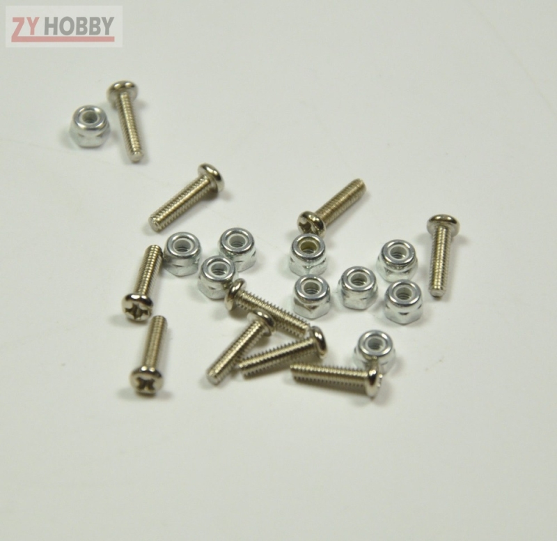 10pcs 2x8 mm Screw with Nuts airplane RC accessories kits