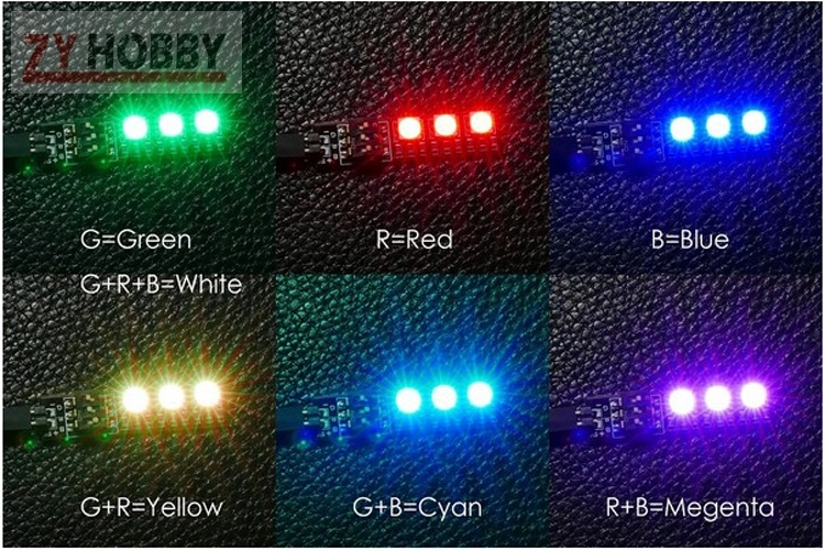 12V RGB Tricolor LED 3/6 Color Switch-Control LED Light Board/LED Strip For Quadcopter