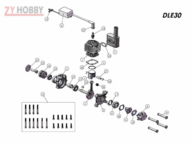 Aluminum Column Kit for DLE30/35RA