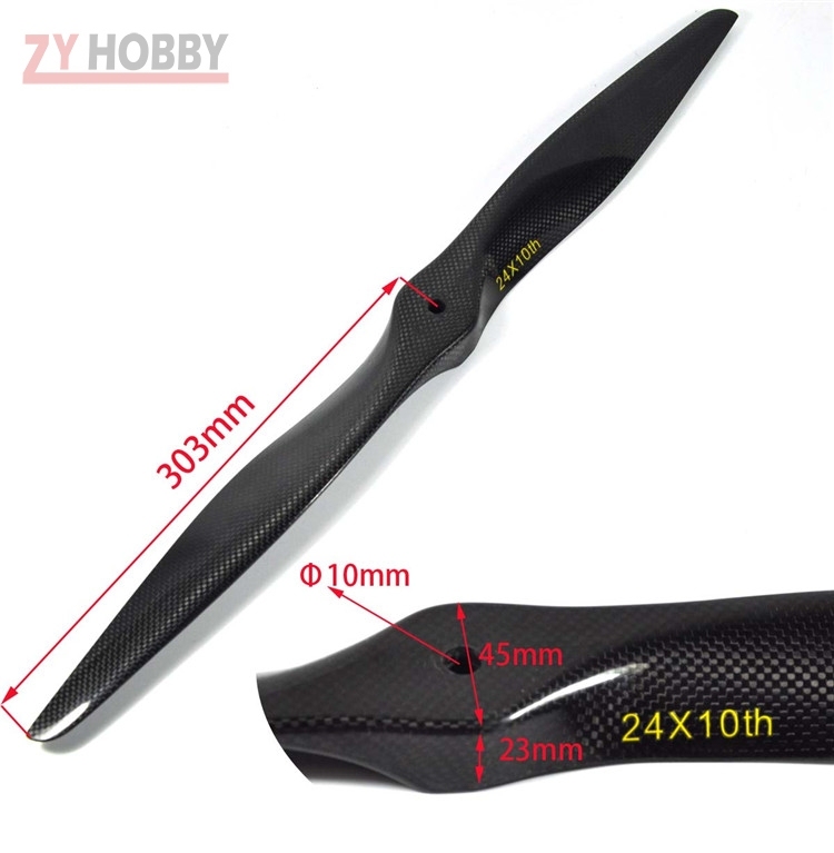 24 x 10inch Strong Carbon Propeller for Gas Airplane -ZYHOBBY