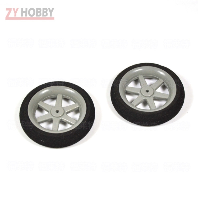 1 Pair of Light Foam Tail Sponge Wheels 30mm 35mm 40mm 45mm 50mm For RC Remote Control Airplane Model Replacement Parts