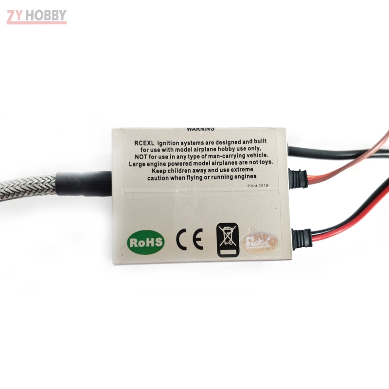 RCEXL Single Ignition CDI with 90 Degree Cap for DLE NGK CM6 10mm Plug