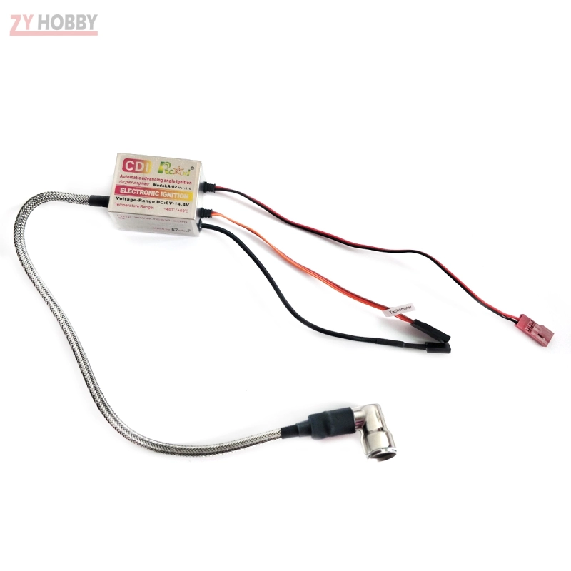 RCEXL Single Ignition CDI with 90 Degree Cap for DLE NGK CM6 10mm Plug