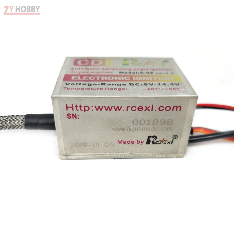 RCEXL Single Ignition CDI with 120 Degree Cap for NGK CM6 10mm Plug suit DLE 20RA 30RA