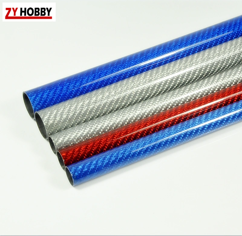 2pcs Colored Carbon Fiber Tube 3K Glossy Surface -1000mm