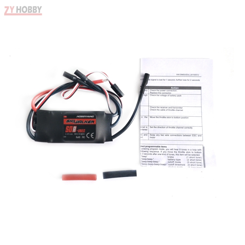 Hobbywing SkyWalker-50A 2-4S UBEC Electric Speed Control ESC 440/450 Helicopter